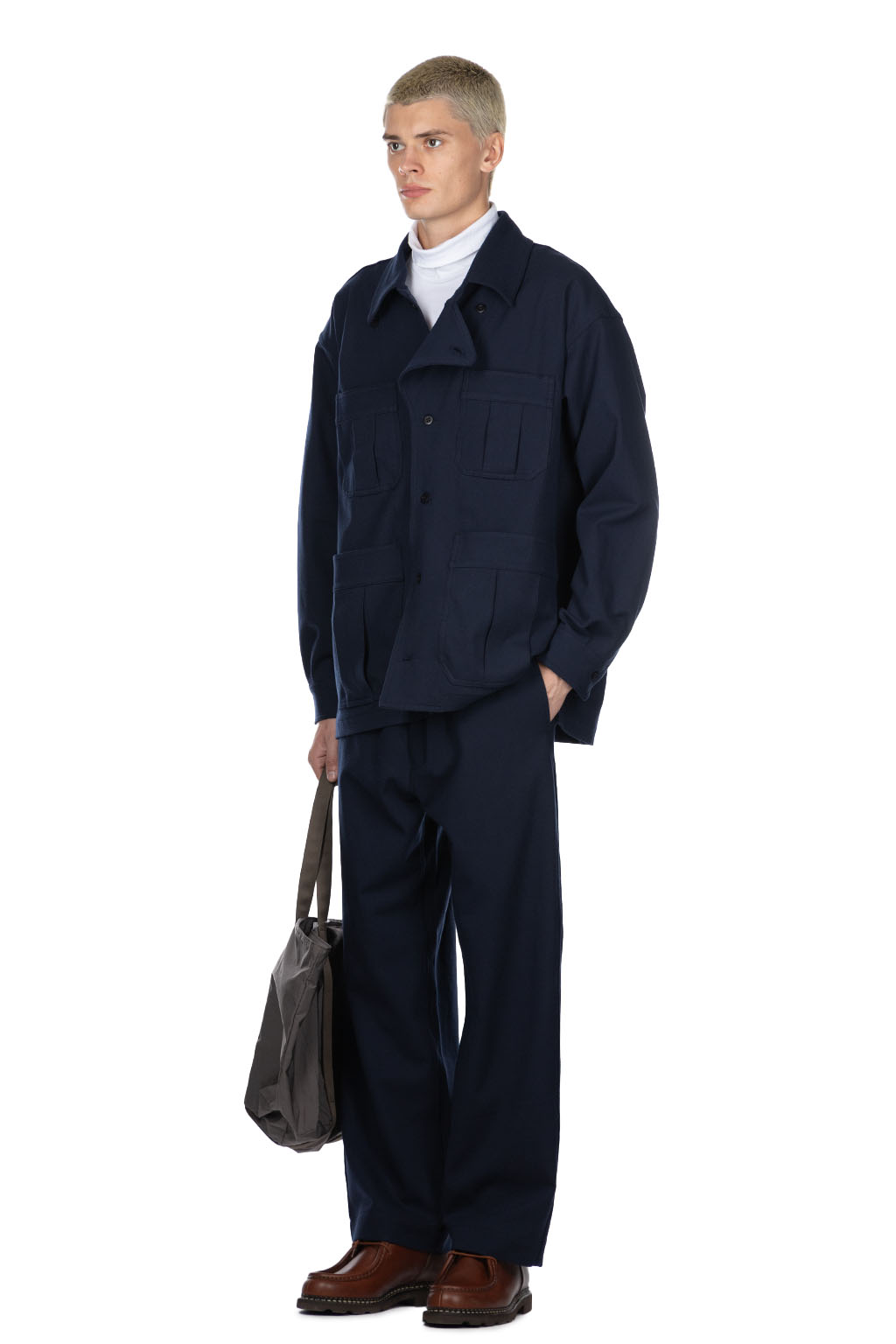 ts(s) - THERMOLITE Stretch Cloth D-ring Belted Pants-Navy